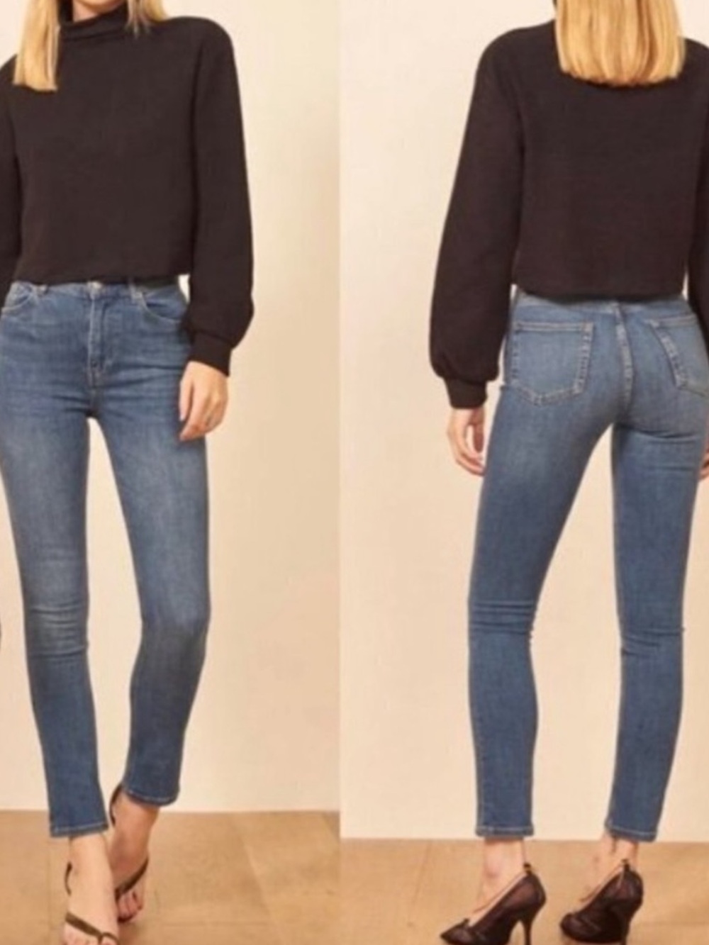 Reformation Harper High & Skinny Jeans in Destin Wash Size 29